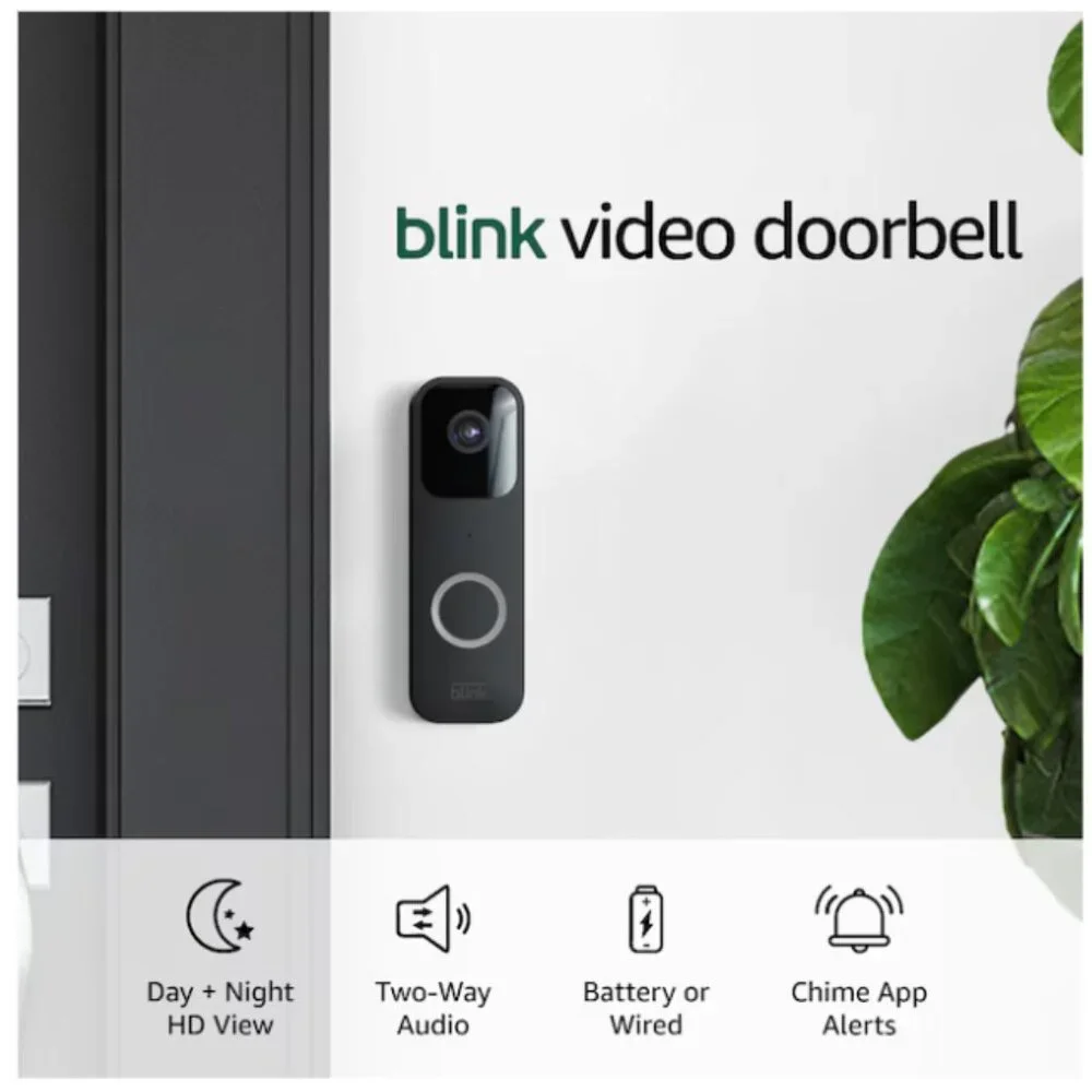 NEW Blink Video Doorbell - Works with Alexa (Black)